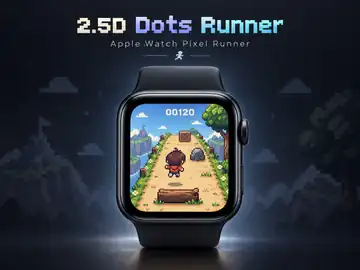 Apple Watch에서 실행되는 2.5D Dots Runner